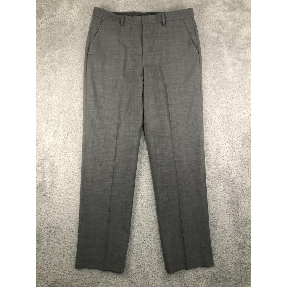 Express Pants Men's 36x32 (Tag 34x34) Gray Classic Wool Blend High Rise
